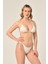 Aquaviva Kadın Ekru Üçgen Slip Büzgülü Brazılıan Bikini Takımı 1