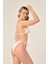Aquaviva Kadın Ekru Üçgen Slip Büzgülü Brazılıan Bikini Takımı 4