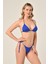 Aquaviva Kadın Saks Üçgen Slip Büzgülü Brazılıan Bikini Takımı 2