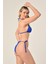 Aquaviva Kadın Saks Üçgen Slip Büzgülü Brazılıan Bikini Takımı 4