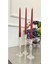 3 Lü Yivli Üfleme Cam El Yapımı Şamdan&mumluk (15 cm -17 cm -19 cm ) 1