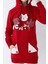 Genç Kız Kırmızı Kedi Baskılı Kapüşonlu Pamuklu Sweatshirt 1