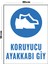 Metal Koruyucu Ayakkabı Giy 20CM x 30CM A4 Büyüklüğünde Uyarı Levhası Yönlendirme Tabelası 1
