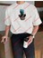 Minimal Cool Ananas Baskılı Oversize Yıkamalı Tshirt Beyaz 1