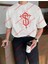 Lisanslı Amblem Baskılı Oversize Yıkamalı Tshirt Beyaz 1