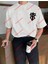 Lisanslı Amblem Baskılı Oversize Yıkamalı Tshirt Beyaz 1