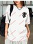 Lisanslı Amblem Baskılı Oversize Yıkamalı Tshirt Beyaz 2