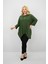 Kadın Büyük Beden Truvakar Kol Asimetrik Kesim Tunik 1964-25 4