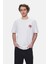 Char Beyaz Bisiklet Yaka Baskılı Oversize Erkek Tshirt 1