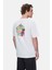 Char Beyaz Bisiklet Yaka Baskılı Oversize Erkek Tshirt 3