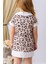 Kız Çocuk Bebe Yaka Leopar Desenli Şifon Elbise - Leopar Desenli 3