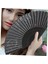 Yelpaze Bambu Serinletici Vintage Siyah Şık Püsküllü Japon Yelpaze 0150 2 Adet 3