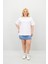Kadın Büyük Beden Kısa Kollu Bisiklet Yaka Oversize T-Shirt 1963-25 4