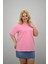 Kadın Büyük Beden Kısa Kollu Bisiklet Yaka Oversize T-Shirt 1963-25 1