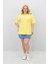 Kadın Büyük Beden Kısa Kollu Bisiklet Yaka Oversize T-Shirt 1963-25 3