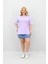 Kadın Büyük Beden Kısa Kollu Bisiklet Yaka Oversize T-Shirt 1963-25 4