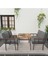 Modern Serisi Balkon, Bahçe, Cafe - Metal Kanepe Koltuk Takımı - 2+1+1 60 x 90 cm Masalı - Koyu Gri 2