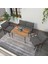 Modern Serisi Balkon, Bahçe, Cafe - Metal Kanepe Koltuk Takımı - 2+1+1 60 x 90 cm Masalı - Koyu Gri 3