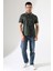 Erkek Yakası Çıt Çıt ve Fermuar Detaylı, Desenli Polo Yaka T-Shirt 1