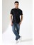 Erkek Yakası Çıt Çıt ve Fermuar Detaylı, Desenli Polo Yaka T-Shirt 1