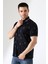 Erkek Yakası Çıt Çıt ve Fermuar Detaylı, Desenli Polo Yaka T-Shirt 3
