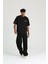Oversize Over Minimal Baskılı Erkek Rahat Kalıp 2 Iplik Tişört 1