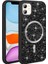 iPhone 11 Kılıf Pırlanta Tasarımlı M-Safe Şarj Özellikli Mozaik Silikon Kılıf 1