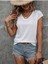 V Yaka Bel Boy T-Shirt - Beyaz 3