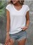 V Yaka Bel Boy T-Shirt - Beyaz 4