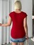 V Yaka Bel Boy T-Shirt - Bordo 2