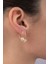 14 Ayar Altın Kristal Midi Top Küpe 3