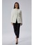 Ekru Bisiklet Yaka Regular Dokuma Ceket 3
