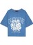Baskı Detaylı T-Shirt Mavi 1