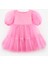 Pembe Eteği Fırfırlı Kemerli Kız Çocuk Tül Elbise - Casey 5
