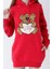 Genç Kız Kırmızı Ayıcıklı Desenli Kapüşonlu Pamuklu Sweatshirt 2