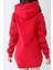 Genç Kız Kırmızı Ayıcıklı Desenli Kapüşonlu Pamuklu Sweatshirt 3
