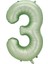 3 Rakam Retro Yeşil Folyo Balon 34 Inç 76 cm 1