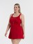 Kadın Büyük Beden Kırmızı Scarlett Tokalı Elbise Mayo 2