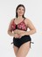 Aquaviva Kadın Büyük Beden Siyah Pembe Desen Katrina Toparlayıcı Yüksek Bel Bikini Takımı 2