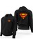 Superman Klasik Logo Siyah Fermuarlı Limited Edition Kapşonlu Sweatshirt 1