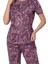 Kadın Çiçek Desen Bisiklet Yaka 3 Düğmeli Kısa Kol Cepli Pijama Takımı 2