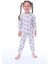 Kız Çocuk Mavi Çiçek Desenli Uzun Kollu Pijama Takımı 1
