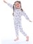 Kız Çocuk Mavi Çiçek Desenli Uzun Kollu Pijama Takımı 2