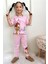 Kız Çocuk Desenli Kısa Kollu Tshırt Pijama 2'li Takım 1