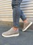 JY0118 Rex Bağcıklı Keten Kumaş Erkek Günlük Sneaker Ayakkabı Kkt - Bej 3
