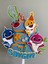 Baby Shark Temalı Doğum Günü Kişiye Özel 3D Cake Topper & Sticker Kürdan Seti (Çok Amaçlı Kullanım) 2