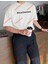 Rickowenss 1 Baskılı Oversize Yıkamalı Tshirt Beyaz 5