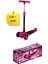 Katlanabilen 3 Tekerlekli Işıklı Pembe Renk Scooter - 4 Yaş + 2
