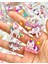 4 Bölmeli 100 Yaprak Unicorn Desenli Mor Renk Kutu Sticker Seti Su Geçirmez 2