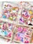 4 Bölmeli 100 Yaprak Unicorn Desenli Mor Renk Kutu Sticker Seti Su Geçirmez 3